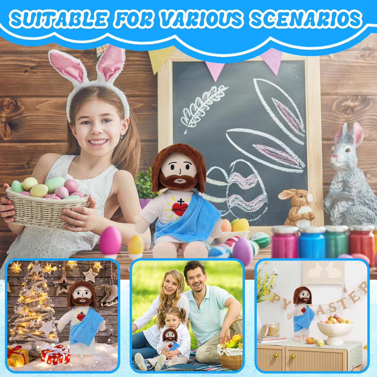 Yelakey Jesus plush, vacuum packaging ensures safe shipping and gifting.