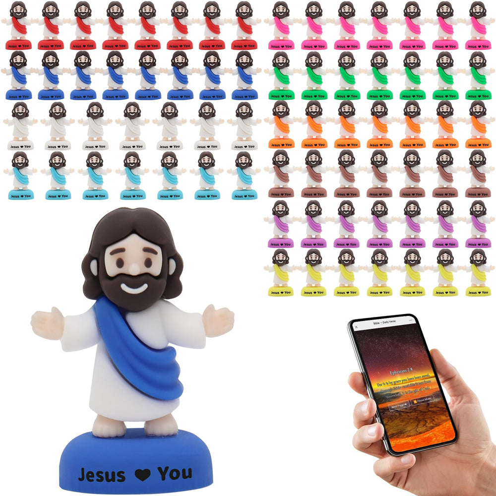Yelakey little mini Jesus figures in a colorful pack for sturdy play and gifting.