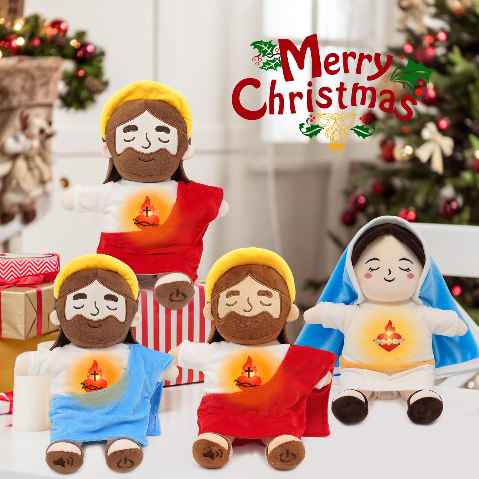 Yelakey Jesus plush halo-detail adds a gentle, comforting touch.