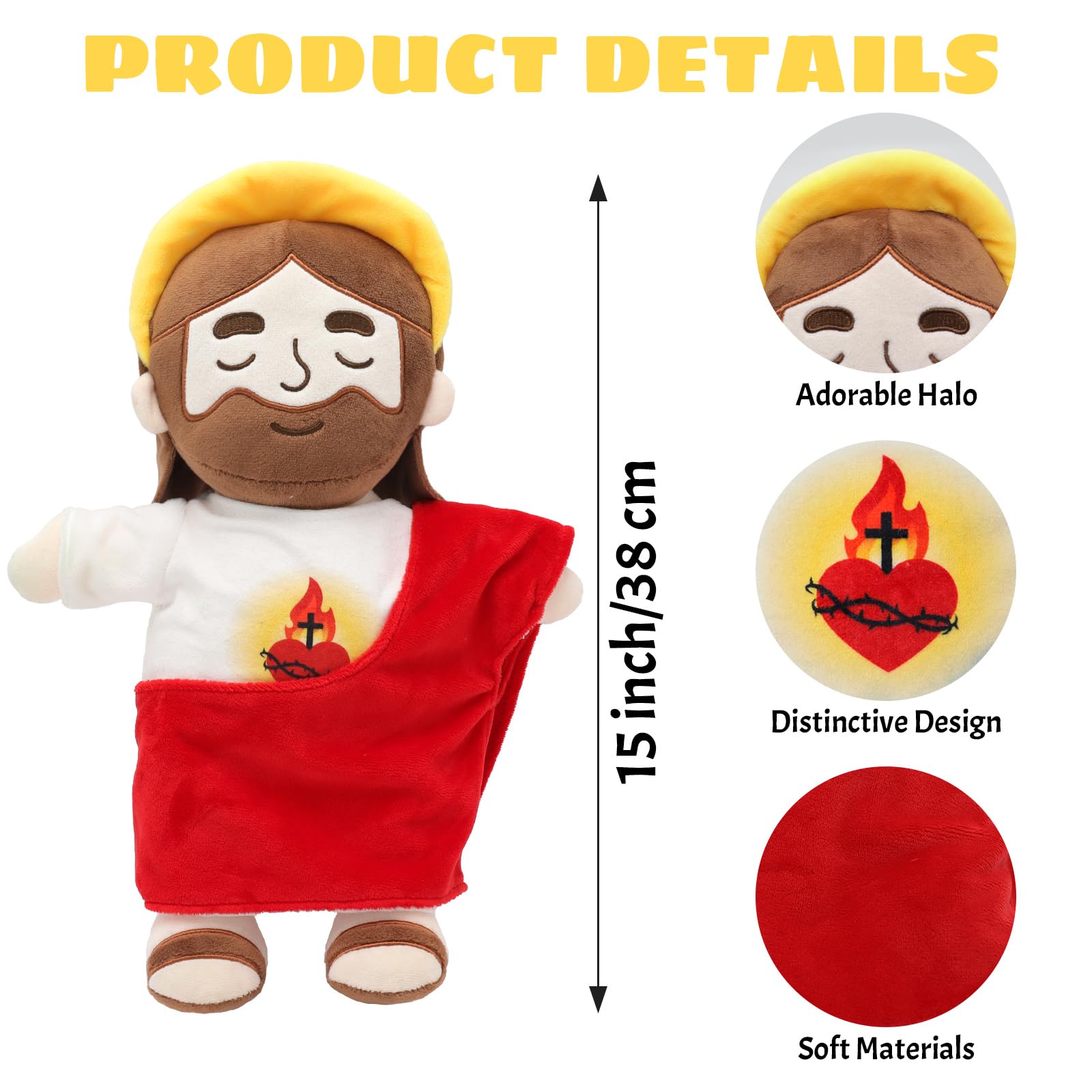 Yelakey Jesus plush with music-characters for calming stories.