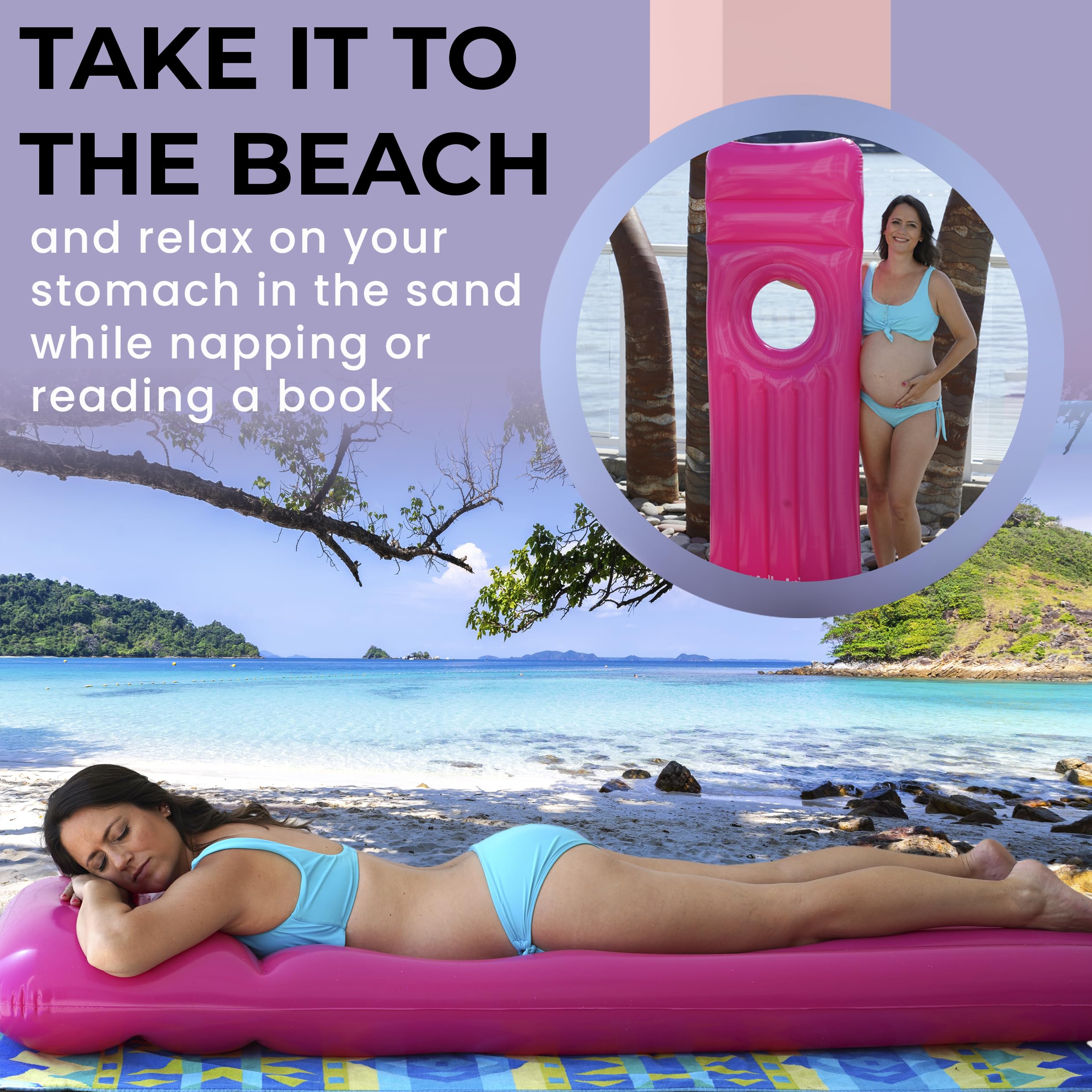 YelloIris inflatable pregnancy pillow doubles as lounge or sleep aid