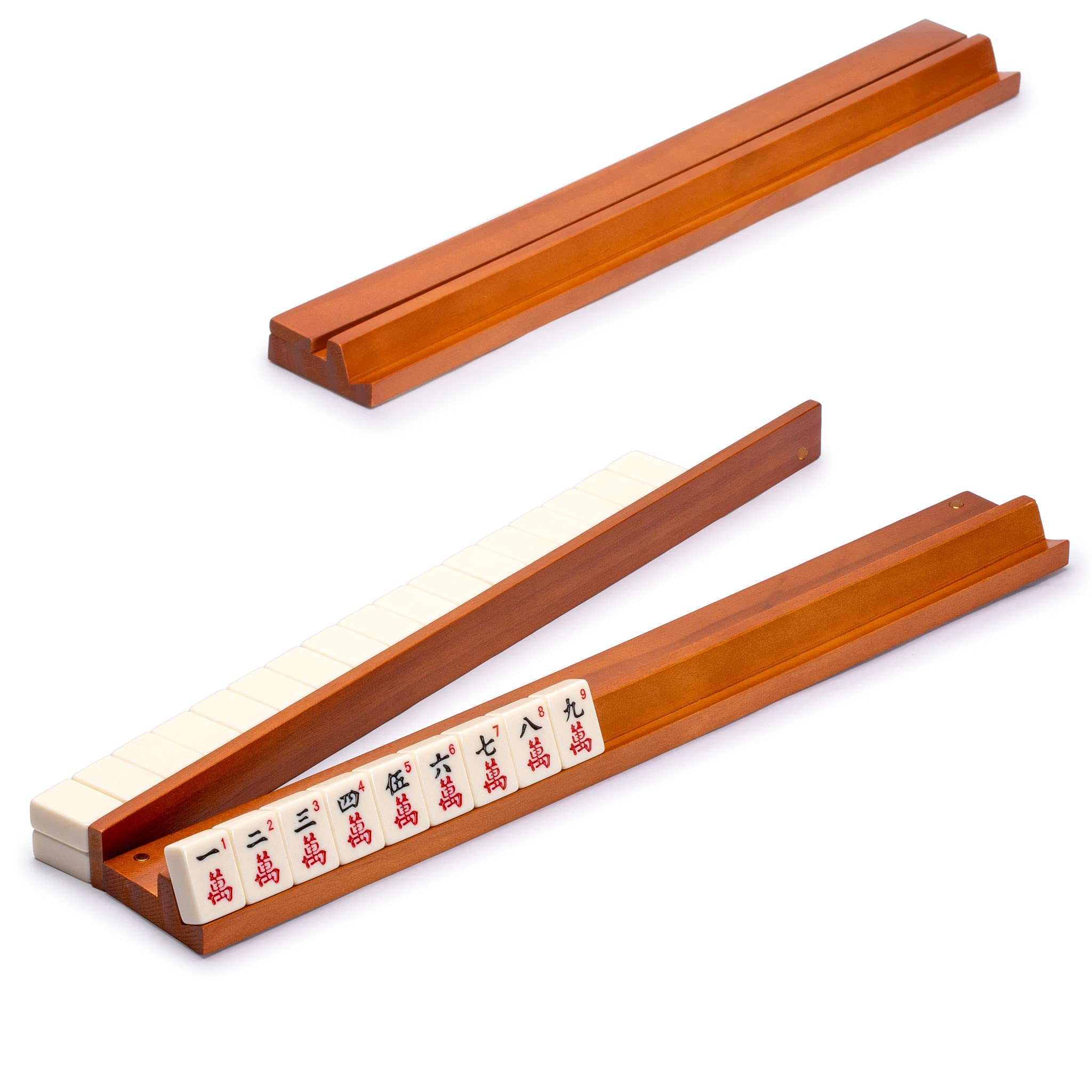 Yellow Mountain Imports American Mahjong racks with magnetic pushers.