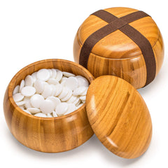 Yellow Mountain Imports bamboo bowls provide secure stone storage with lids.