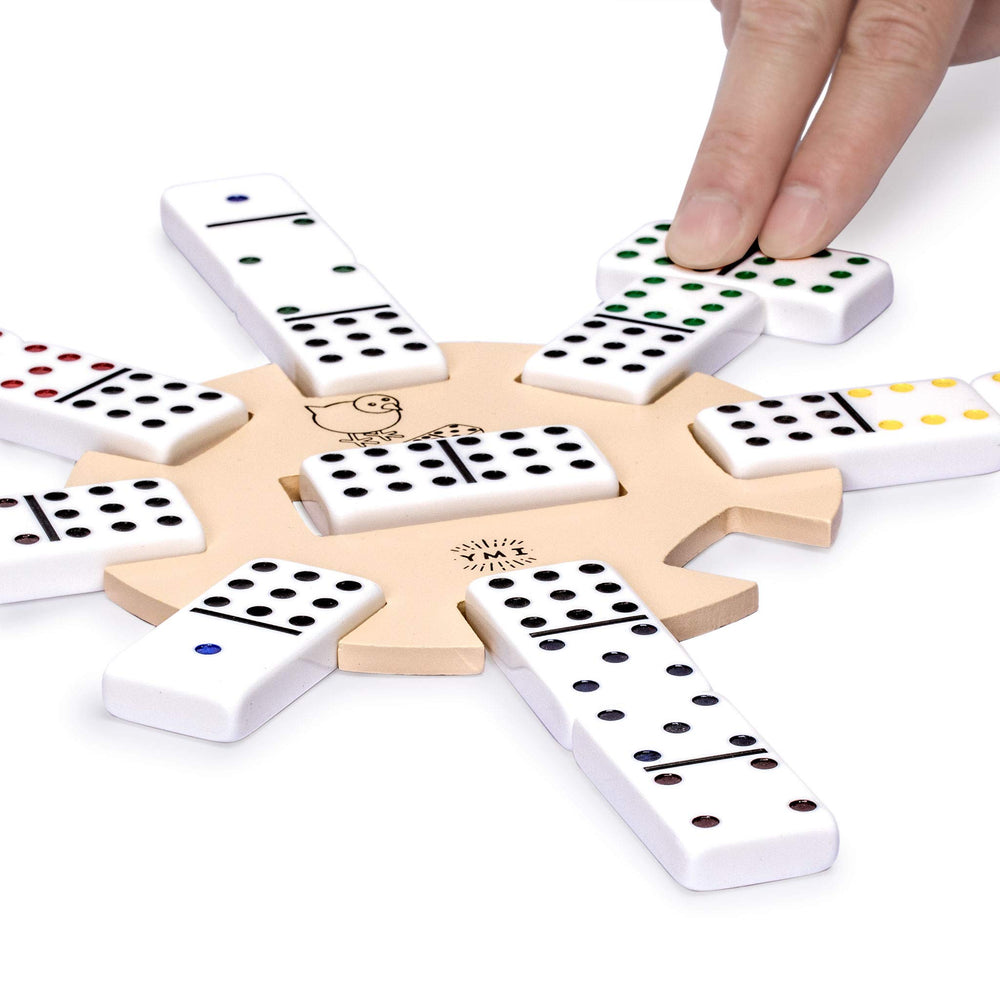 Yellow Mountain Imports Chicken Foot Double 9 domino tiles with painted pips.