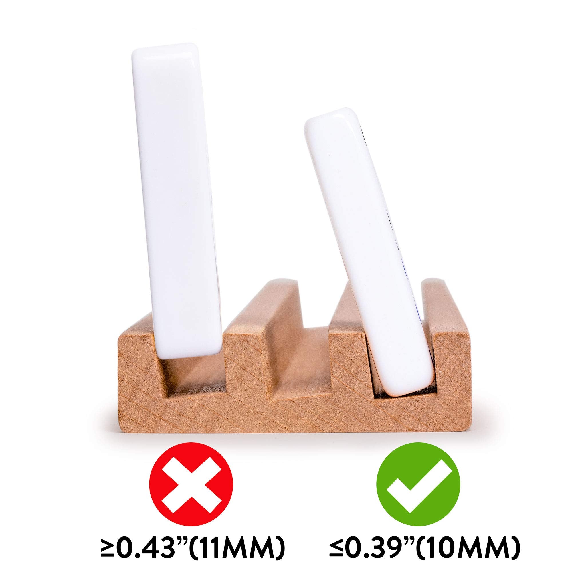 Yellow Mountain Imports domino racks assembled in use on a game table
