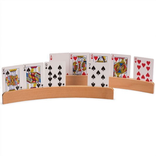 Yellow Mountain Imports Panorama curved wooden holder reduces grip strain for easier gameplay