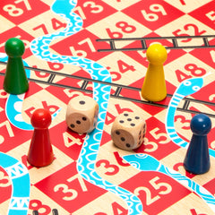 Yellow Mountain Imports reversible board showing dual gameplay on one surface.