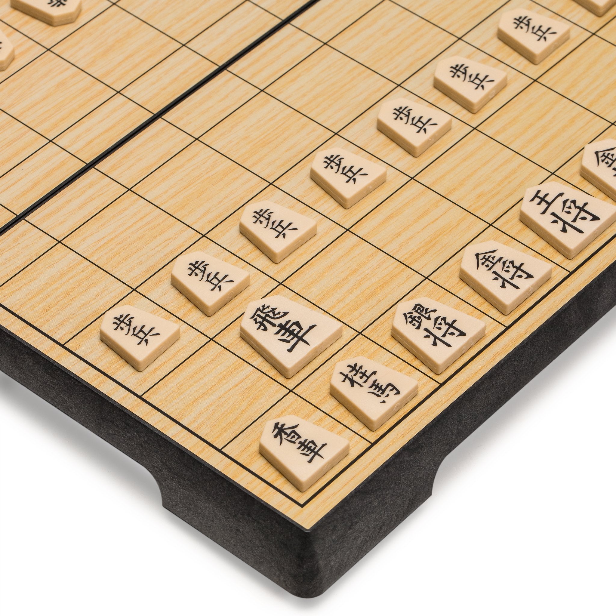 Yellow Mountain Imports Shogi board open, showing 9.6 inch square surface.
