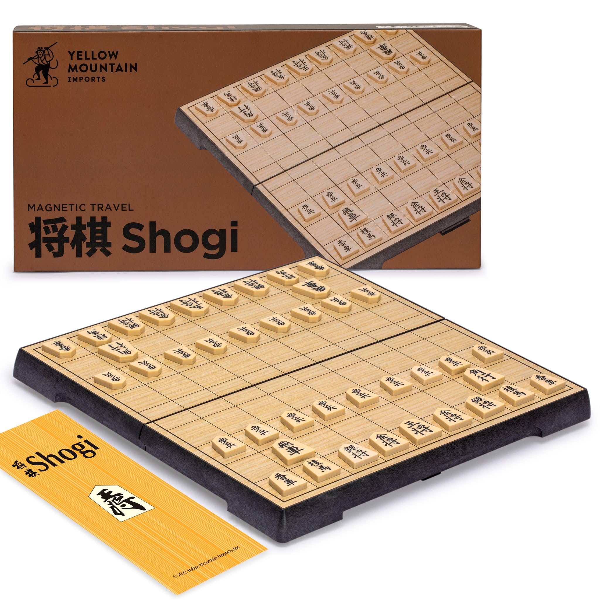 Yellow Mountain Imports Shogi magnetic travel board ready for portable play.