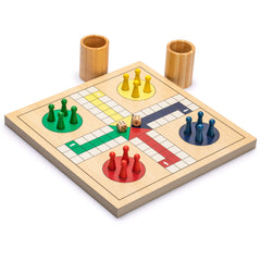 Yellow Mountain Imports Snakes and Ladders board close-up with crisp engraving and smooth edges.