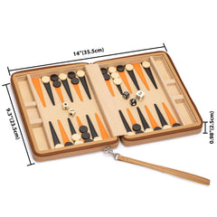 Yellow Mountain Imports travel backgammon mini on-the-go setup for trips.