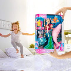 Yellow River Princess Mermaid Playset packaging looks gift-ready for easy gifting.