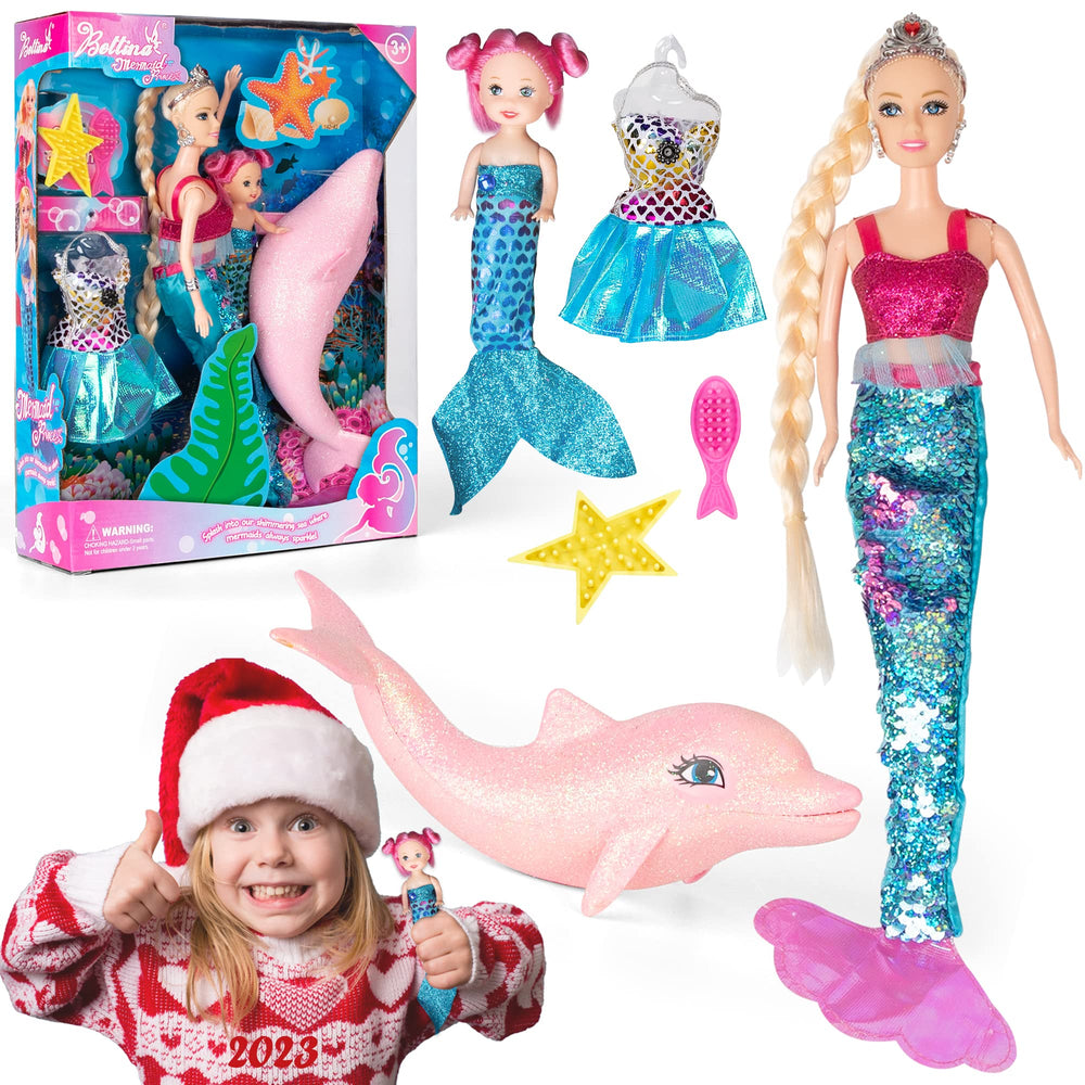 Yellow River Princess Mermaid Playset mermaid-tail-sequin color-change detail enhances storytelling.