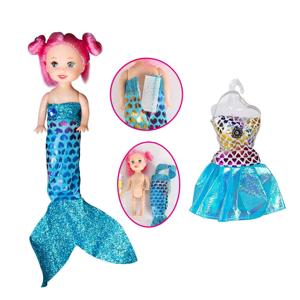 Yellow River Princess Mermaid Playset underside highlights show kid-friendly design details.