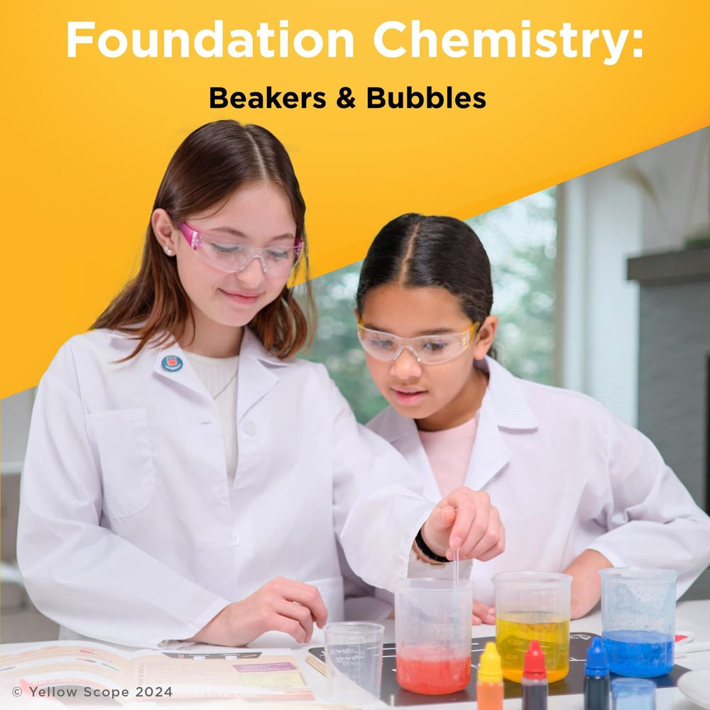 Yellow Scope beakers and tools offer authentic hands-on learning.