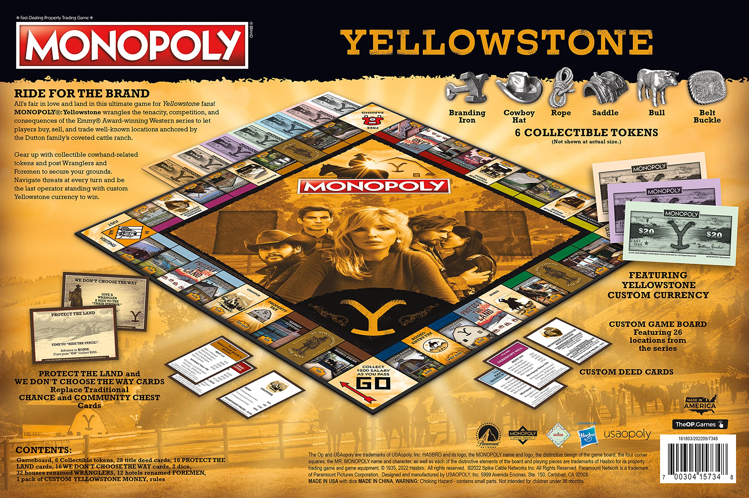 Yellowstone Monopoly game-night setup supports flexible play for 2-6 players aged 16 and up
