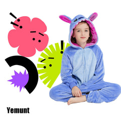 Yemnut Stitch flannel onesie back view for easy dressing and all-day comfort.