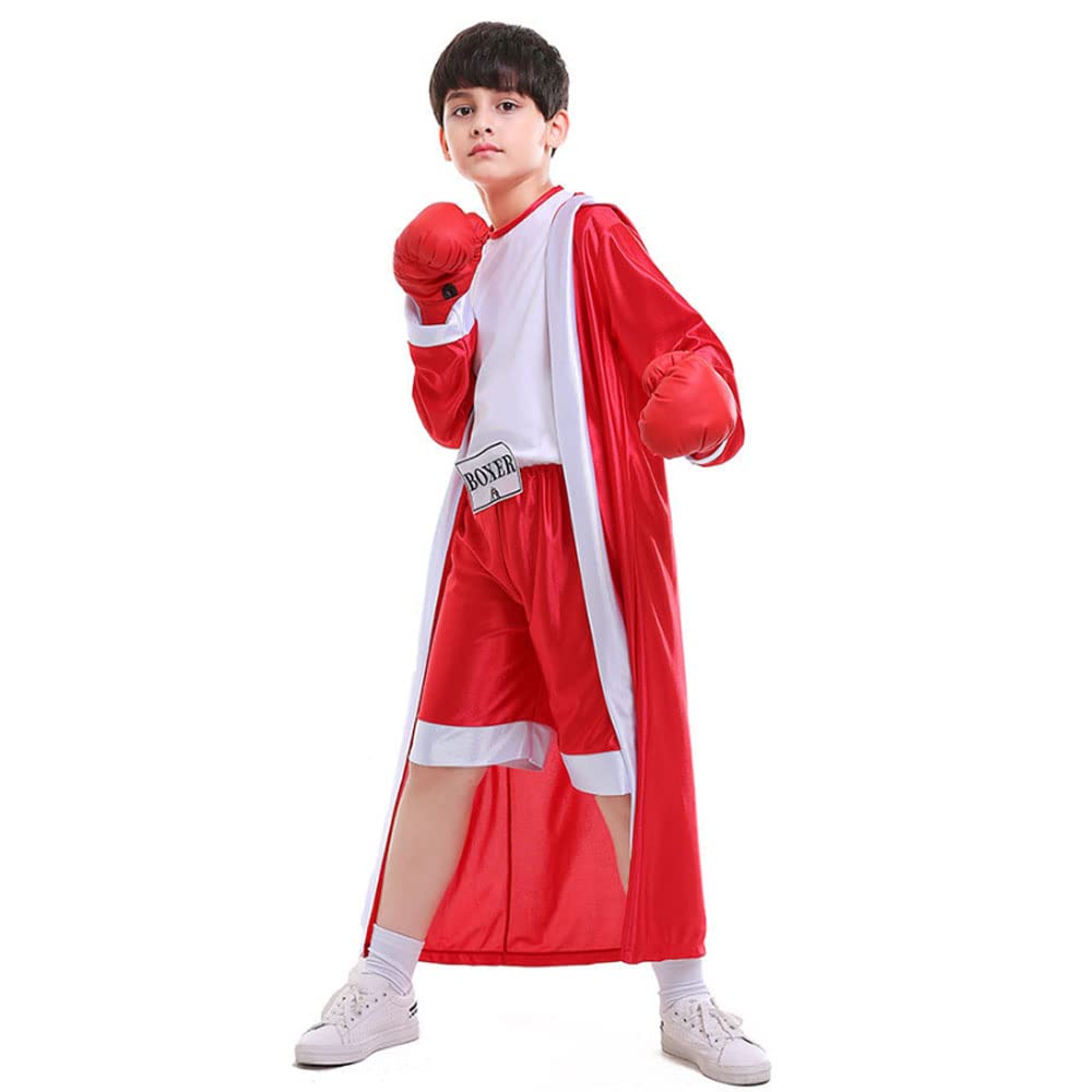YEMYIQZ boxing costume for kids with a hooded robe offers cozy comfort during play.