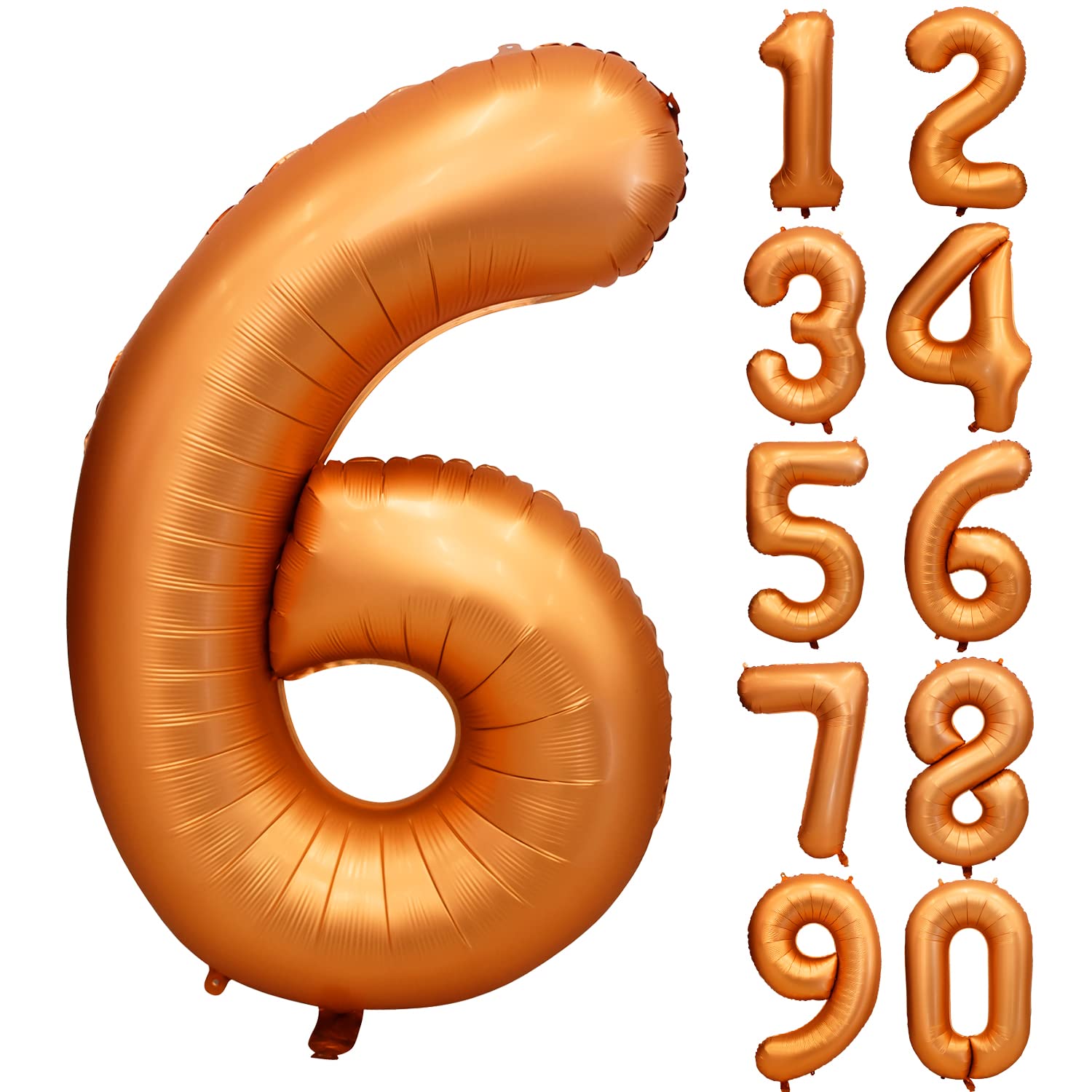 Yeodong 40-inch orange number 6 balloon, a dramatic giant birthday decor piece.