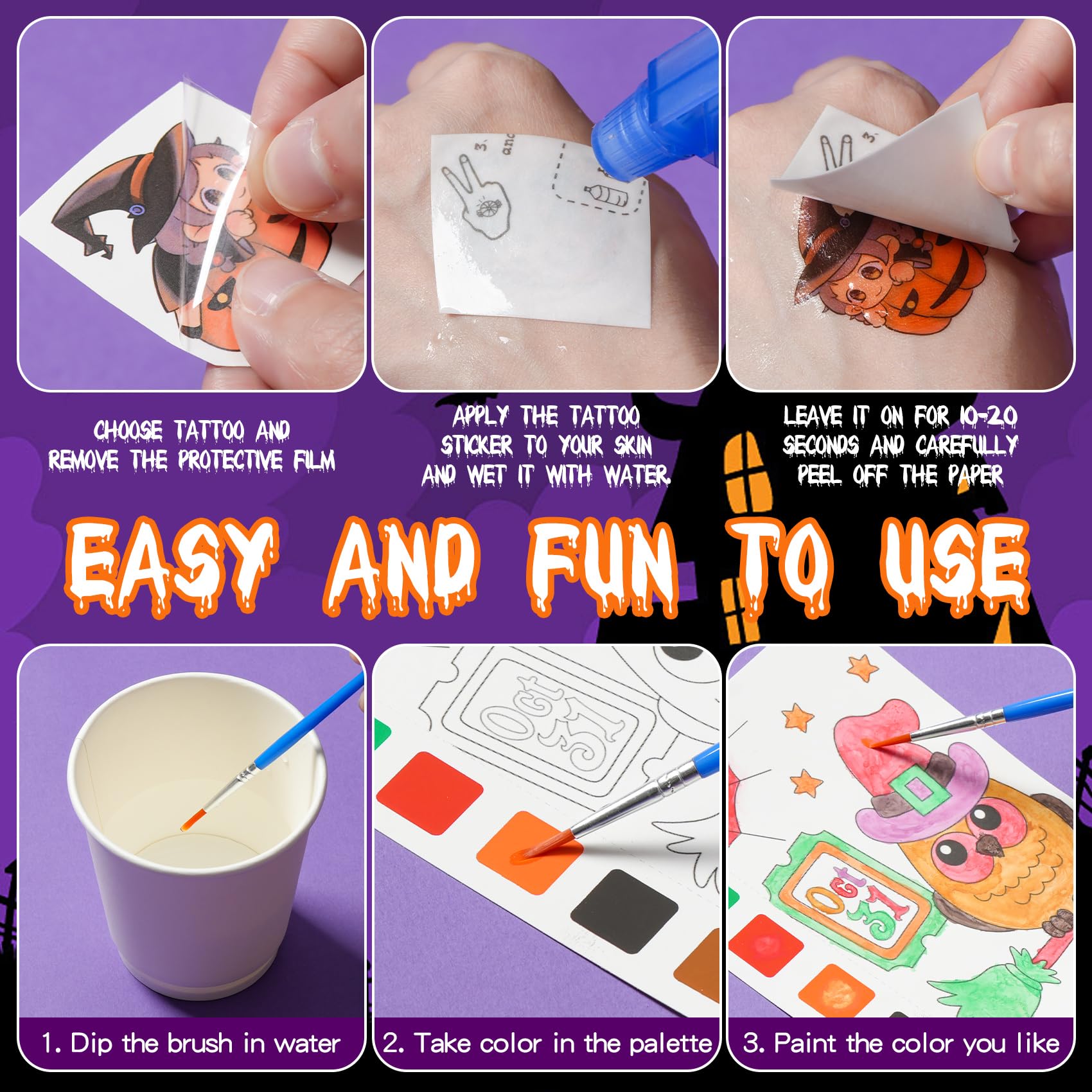 Yeolepor Halloween patterns designs for varied coloring in group activities