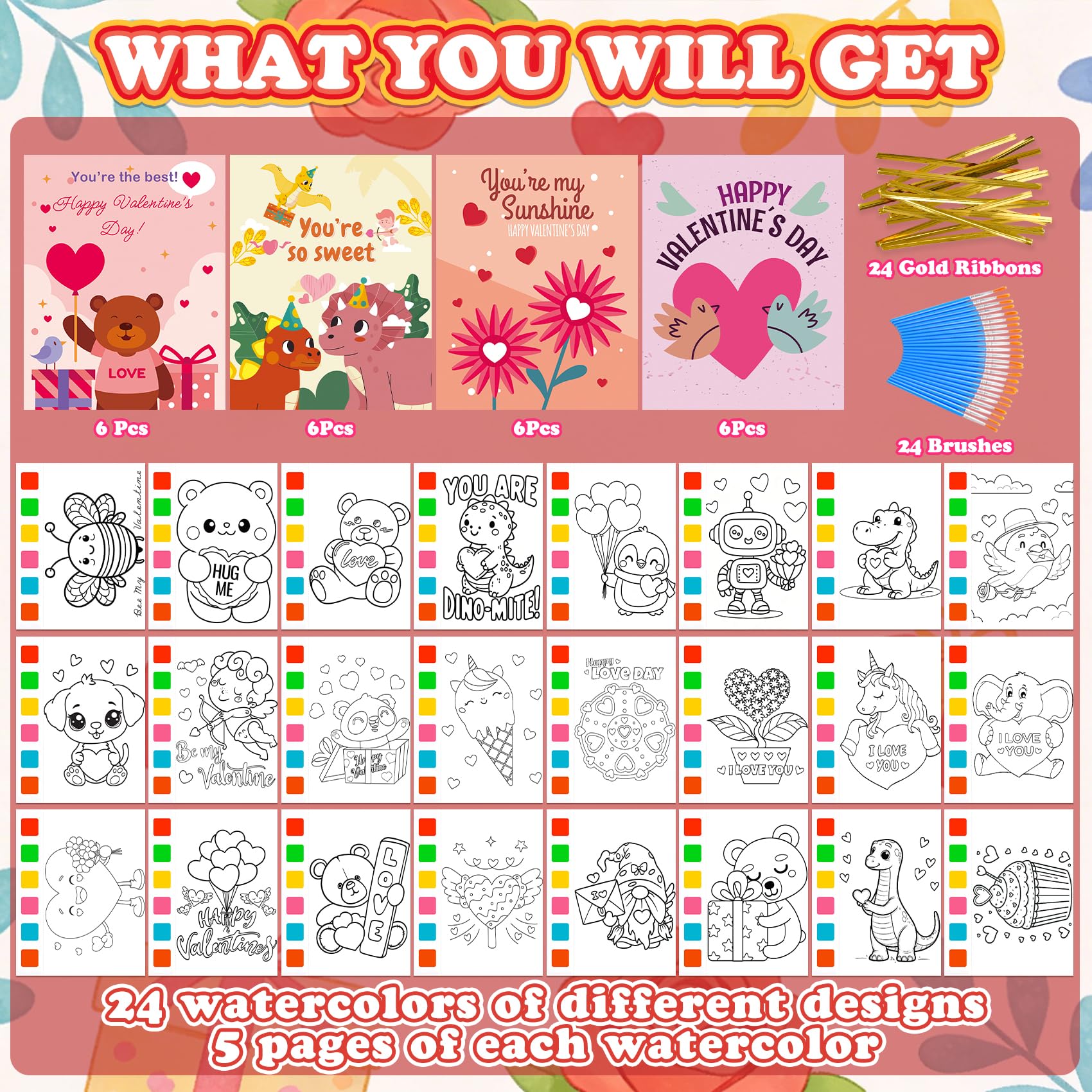 Yeolepor valentines cards with 24 designs, ideal for classroom exchanges