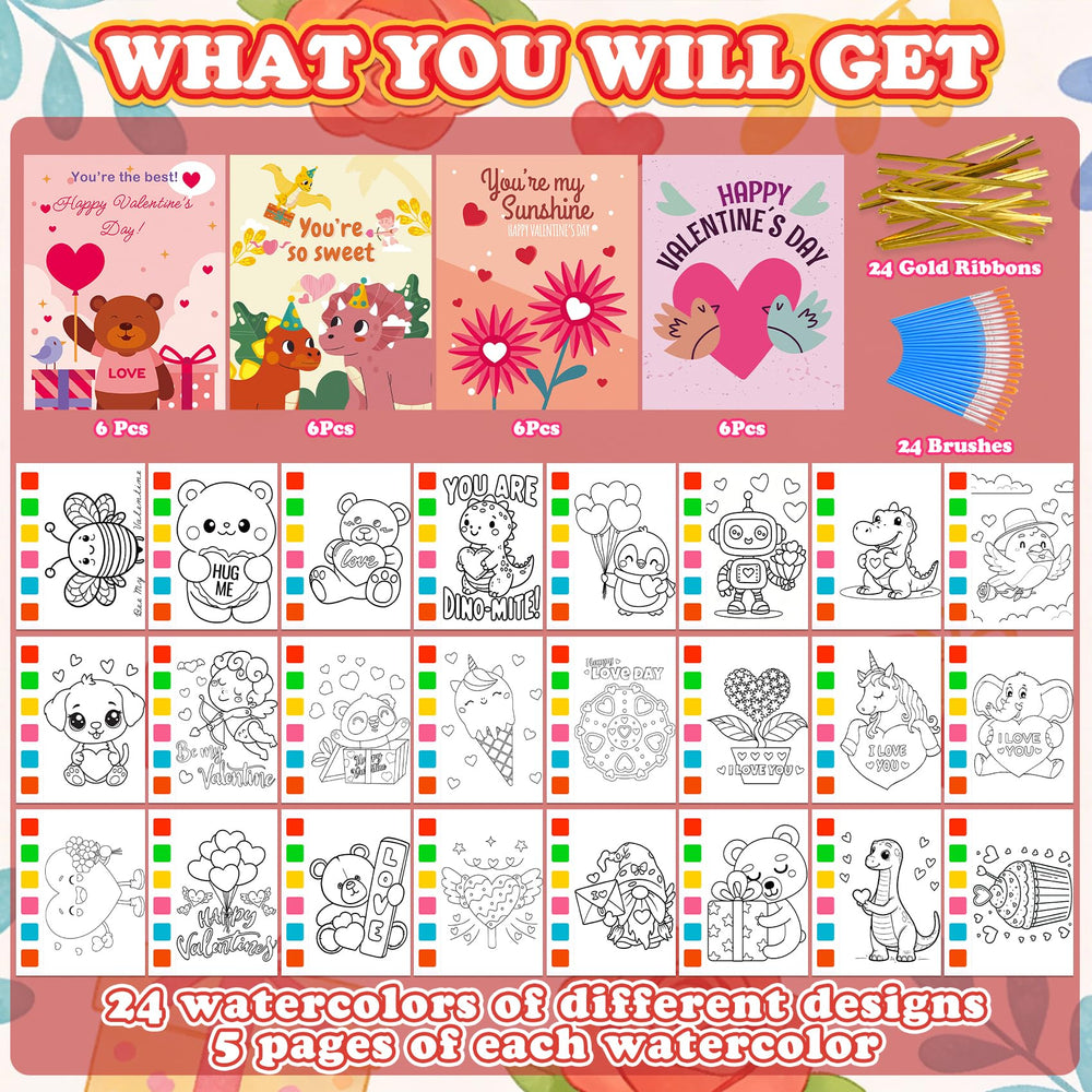 Yeolepor valentines cards with 24 designs, ideal for classroom exchanges