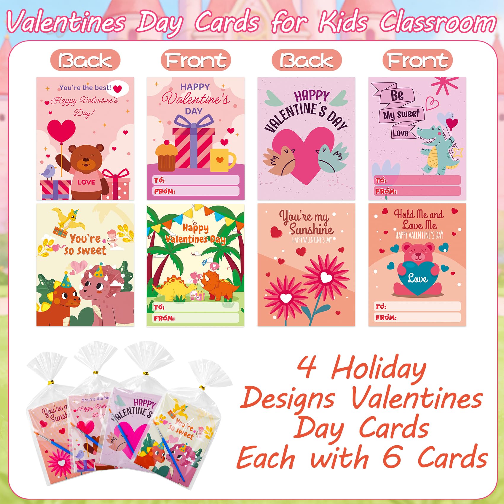 Yeolepor valentines goodie bags, 24 pieces, ready-to-distribute party favors