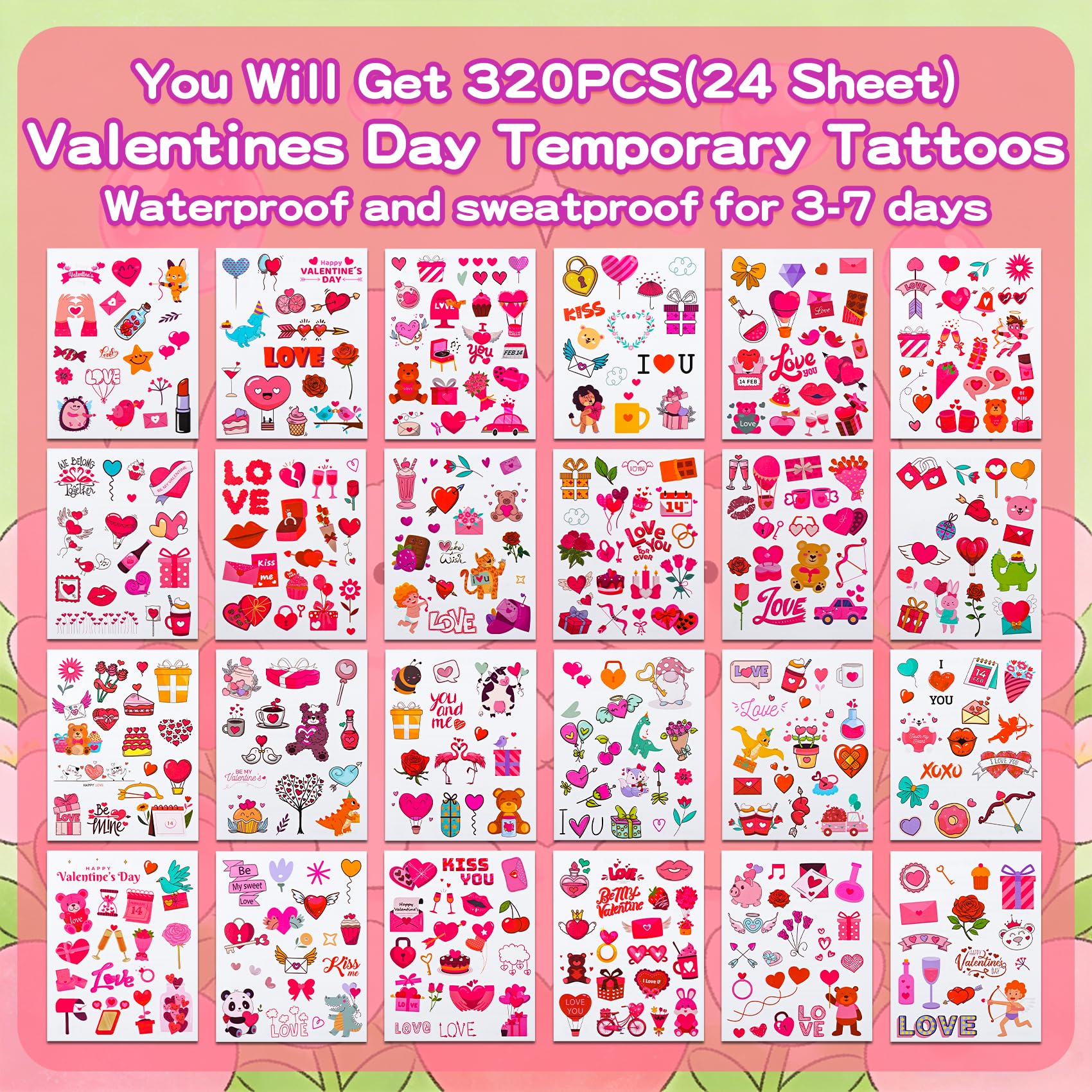 Yeolepor valentines paint brushes, 24 pieces for easy coloring