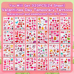Yeolepor valentines paint brushes, 24 pieces for easy coloring