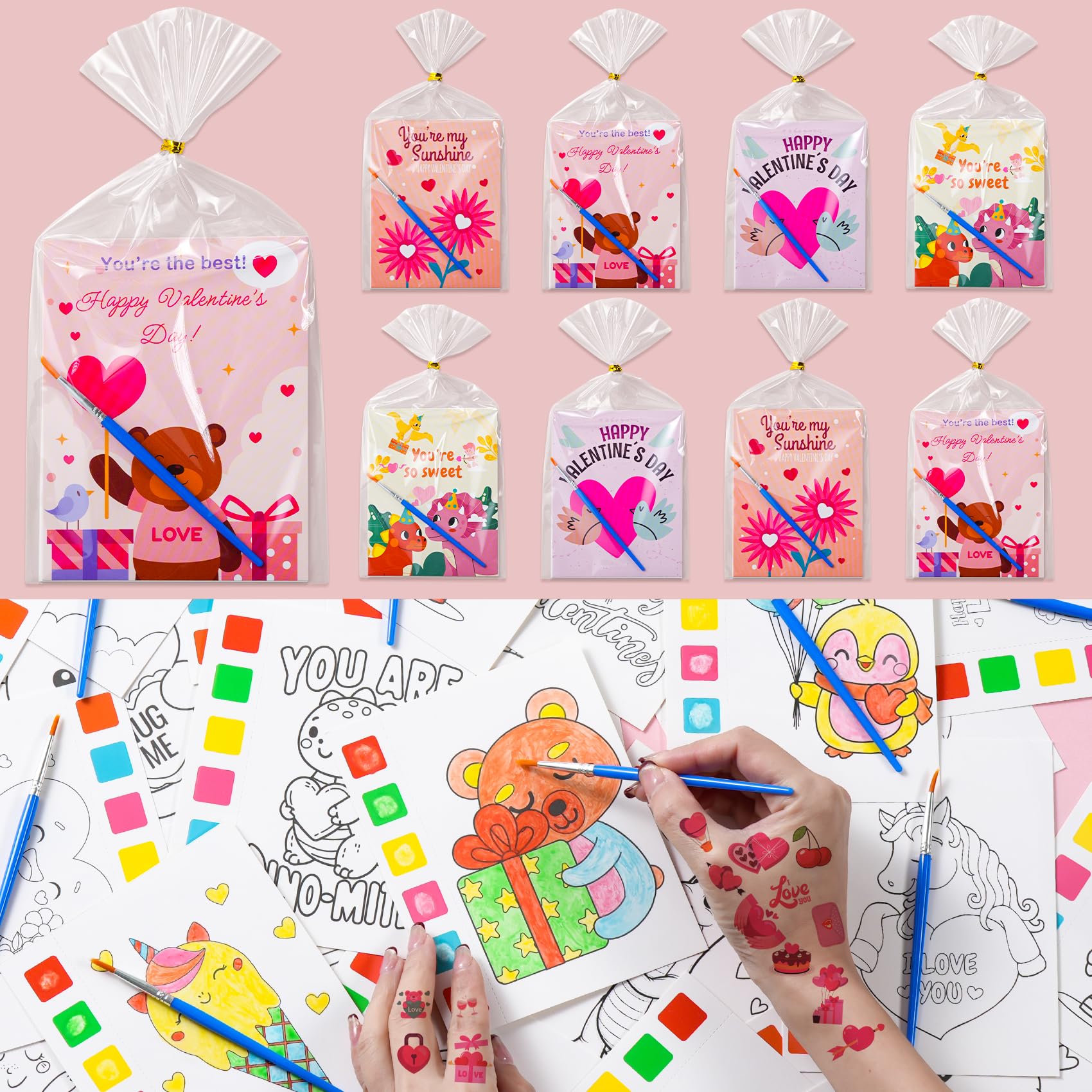 Yeolepor valentines watercolor books for kids, vibrant designs boost classroom creativity