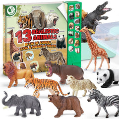 Yeonha Toys 13 wild animal figures with sound book for imaginative play.