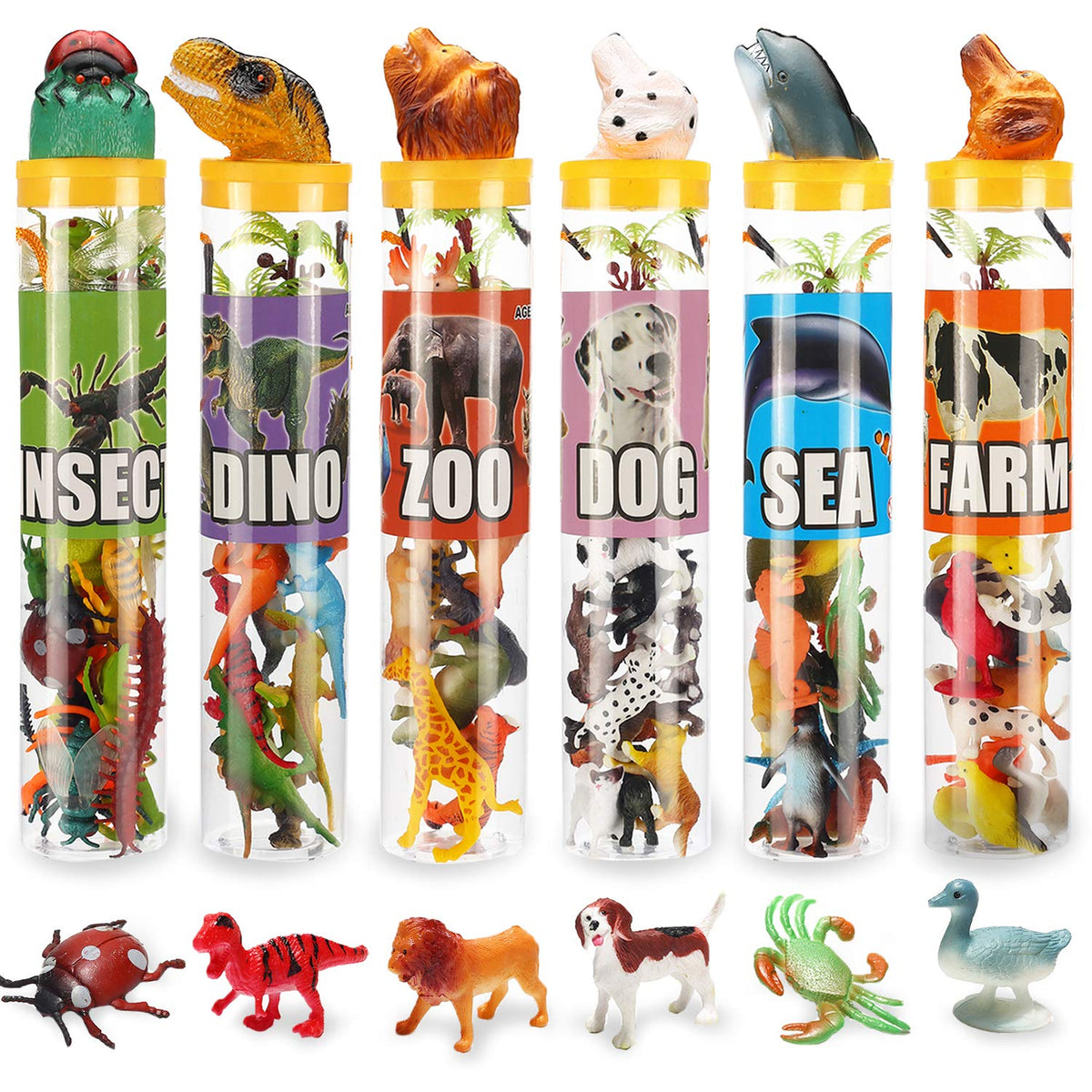 Yeonha Toys 82-piece animal set in bulk for sorting and imaginative play.