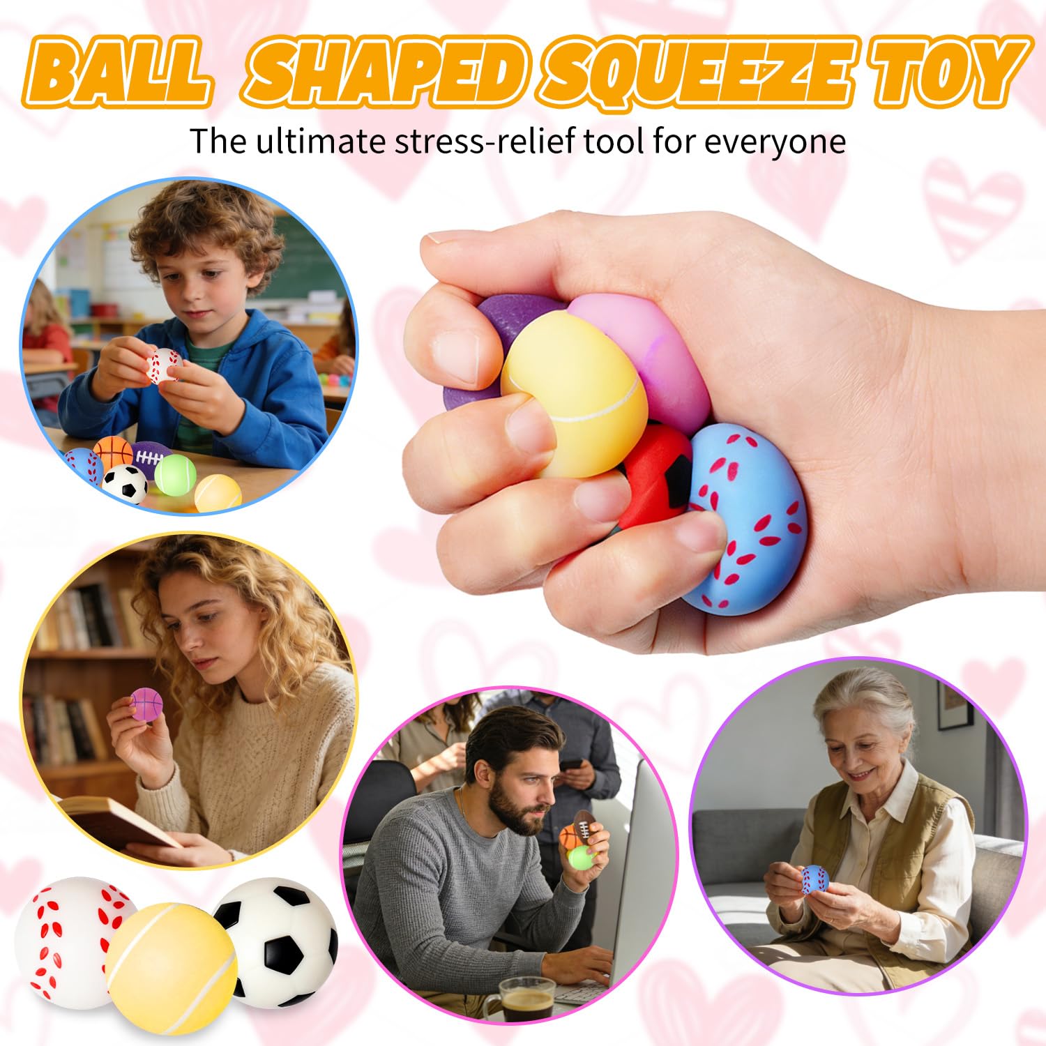 Yeopopshop stress-balls close-up; soft squishy texture supports calm focus.