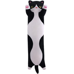 Yeqivo black cat plush pillow front view for cozy comfort