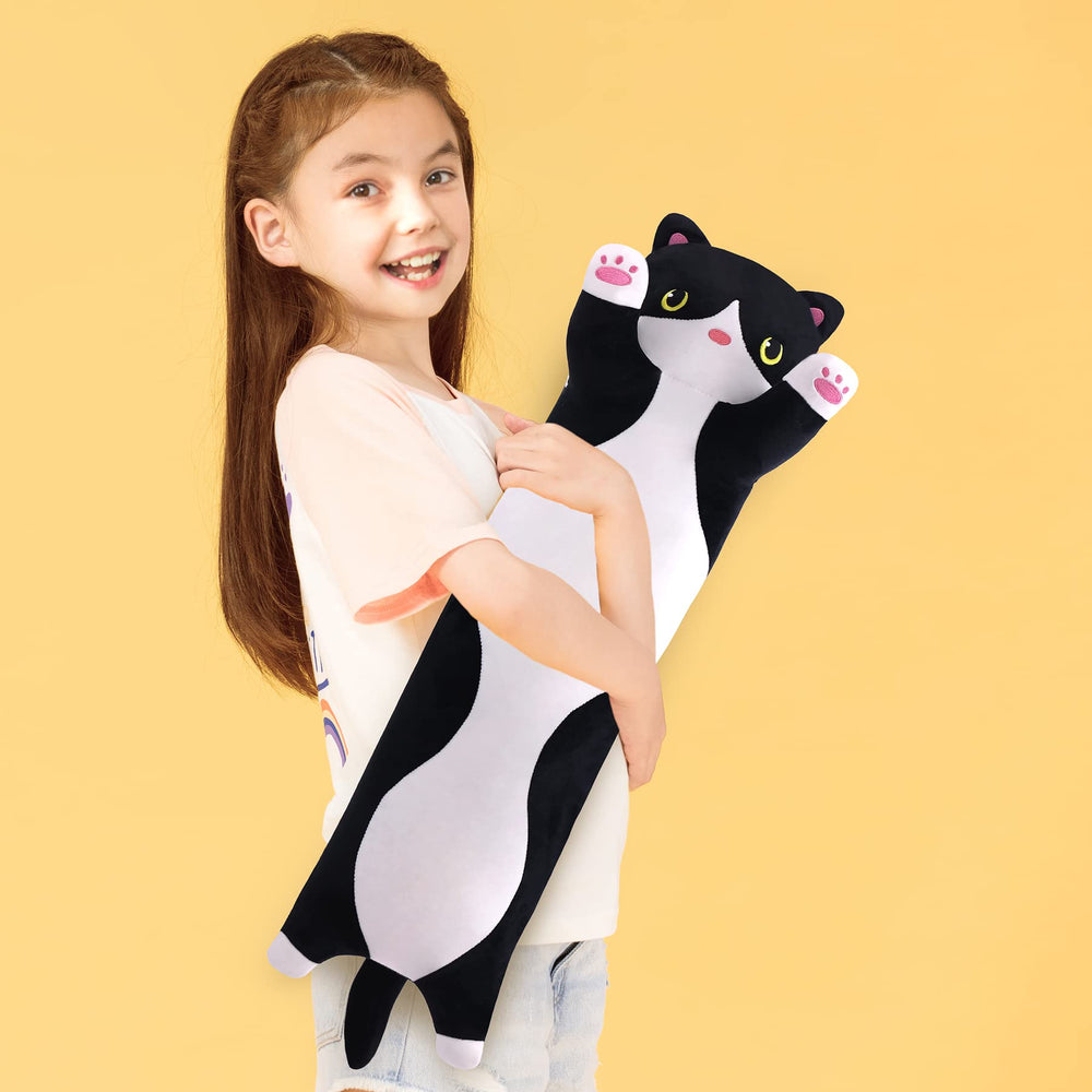 Yeqivo cat plush pillow zipper detail easy to adjust filling
