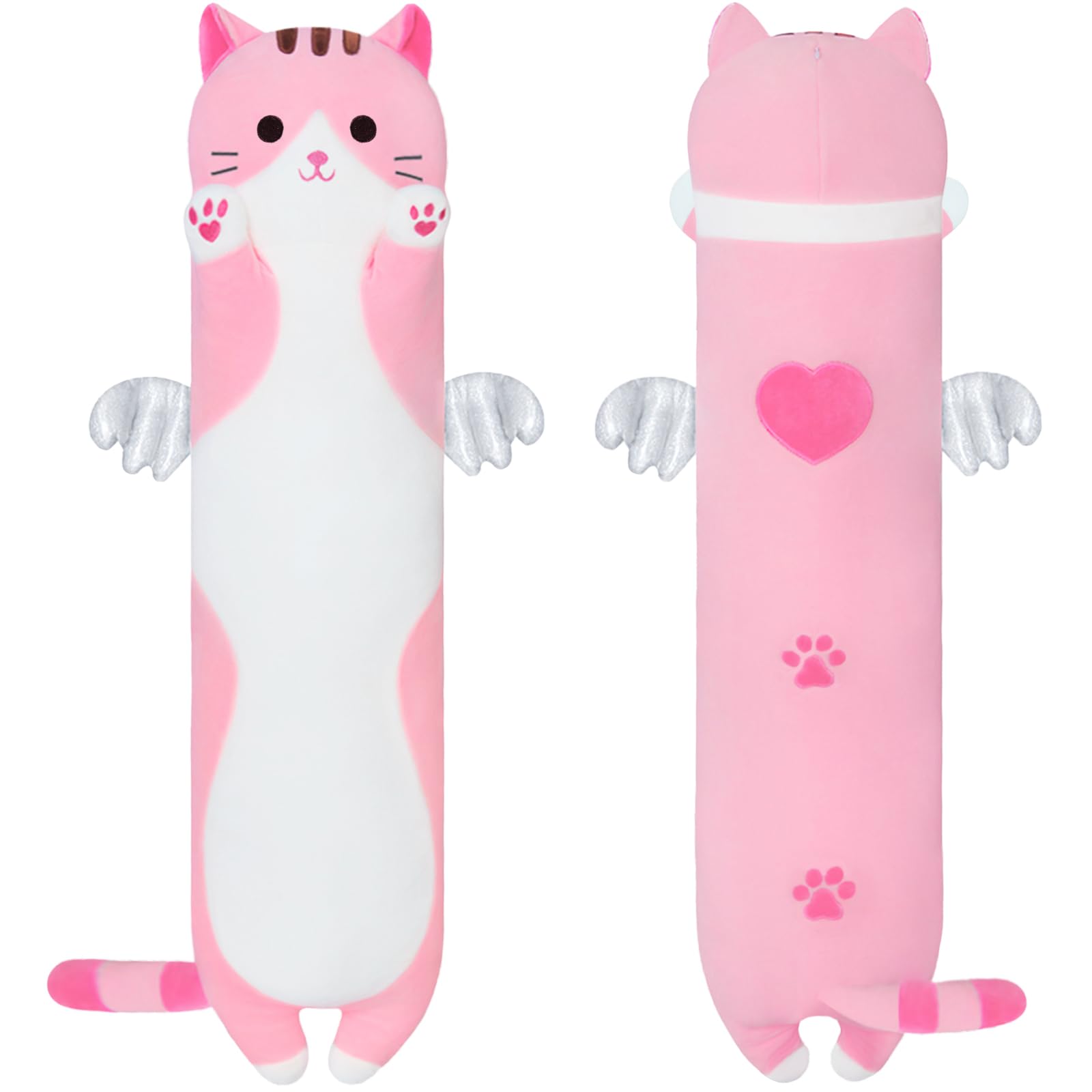 Yeqivo pink 50cm cat plush for cuddly playtime and room decor