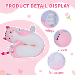 Yeqivo pink 70cm cat plush for huggable comfort during storytelling