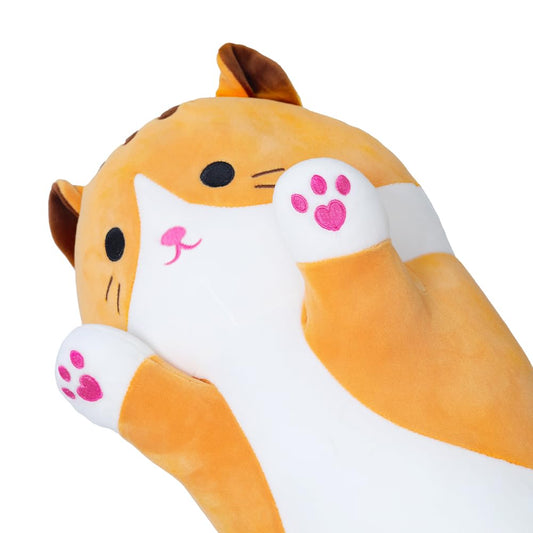 Yeqivo cute cat plush pillow yellow 70cm sofa cuddle option