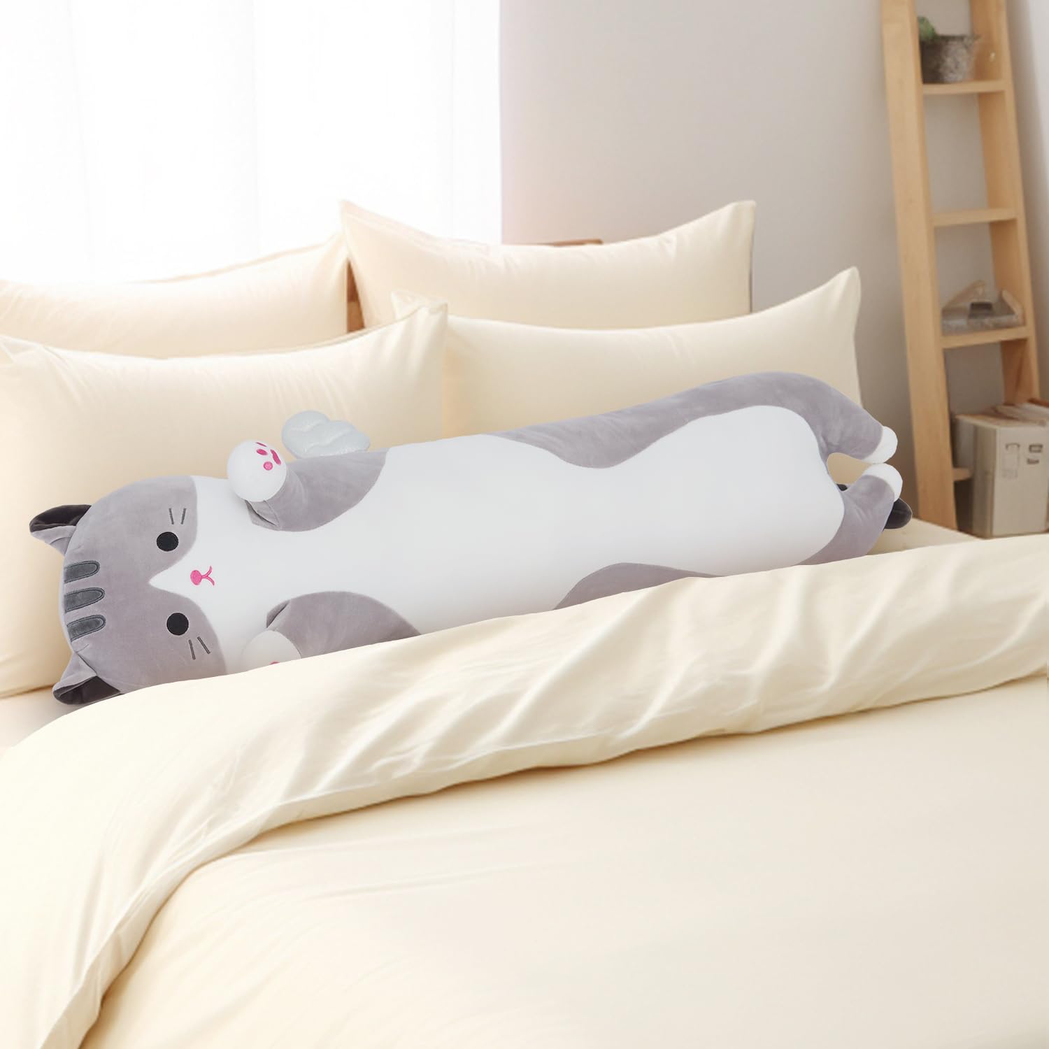 Yeqivo warm gift idea cat plush pillow suitable for kids, partners, and friends
