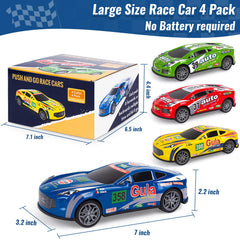 YEQOIZ 7-inch blue race truck top view showcases vibrant color recognition during play.