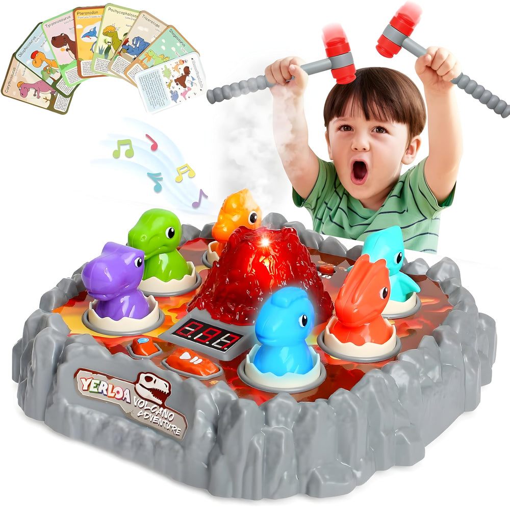 Yerloa Whack Game dinosaur set for interactive play and motor skills.