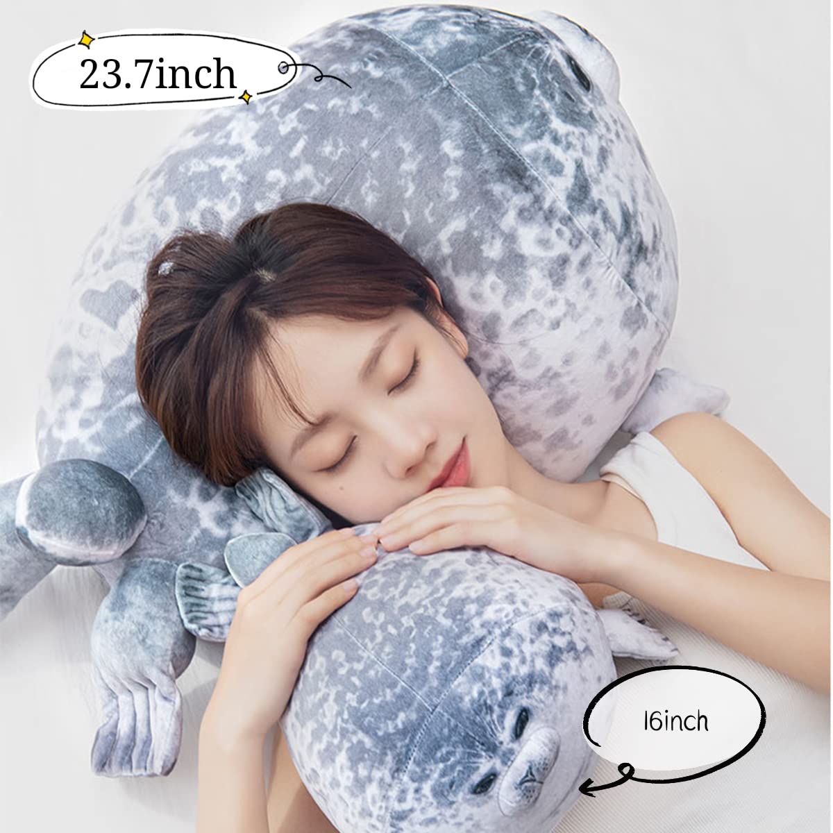 YesGIRL seal plush pillow ideal for kids cuddle and play.