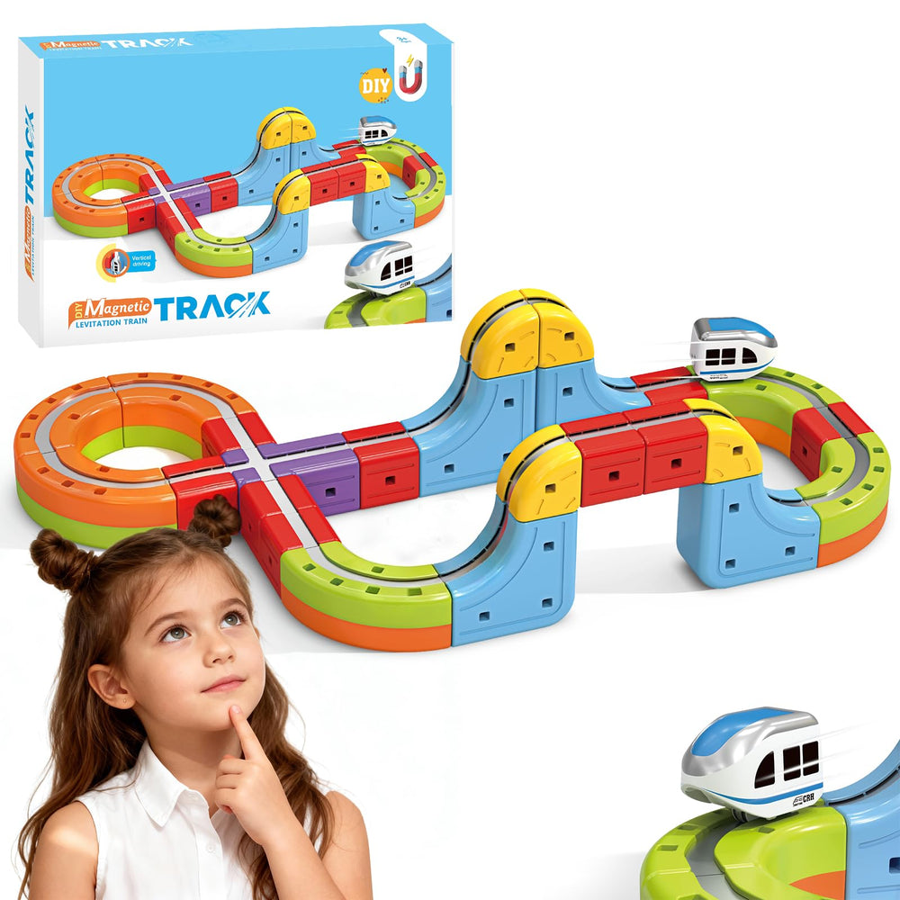 YESHIN electric train set with 3D track for immersive, creative play.