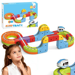 YESHIN electric train set with 3D track for immersive, creative play.