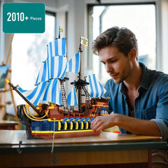 YESHIN Pirates Ship model detailed deck showing craftsmanship for collectors.