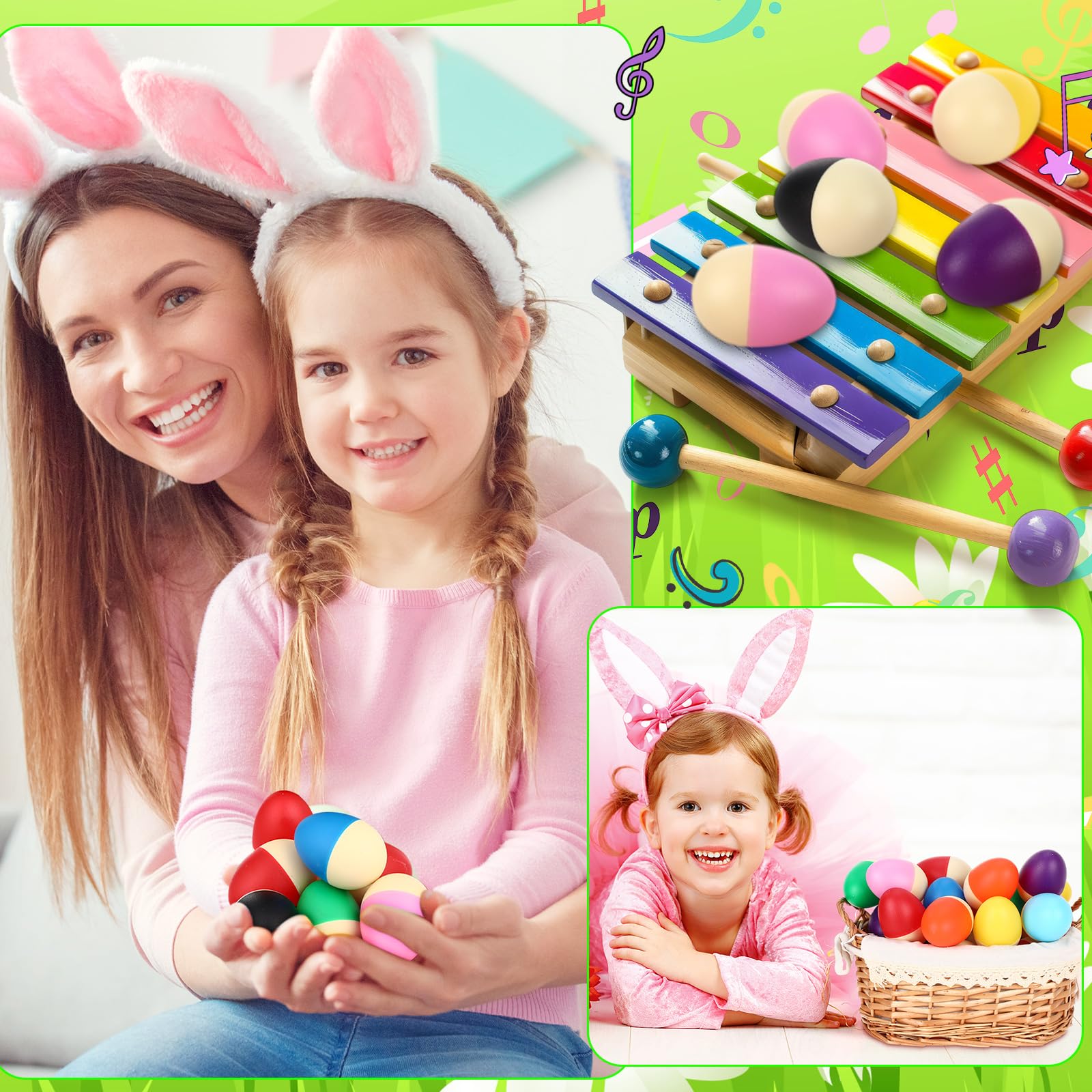 Yeshone egg shakers as Easter decor and party favors