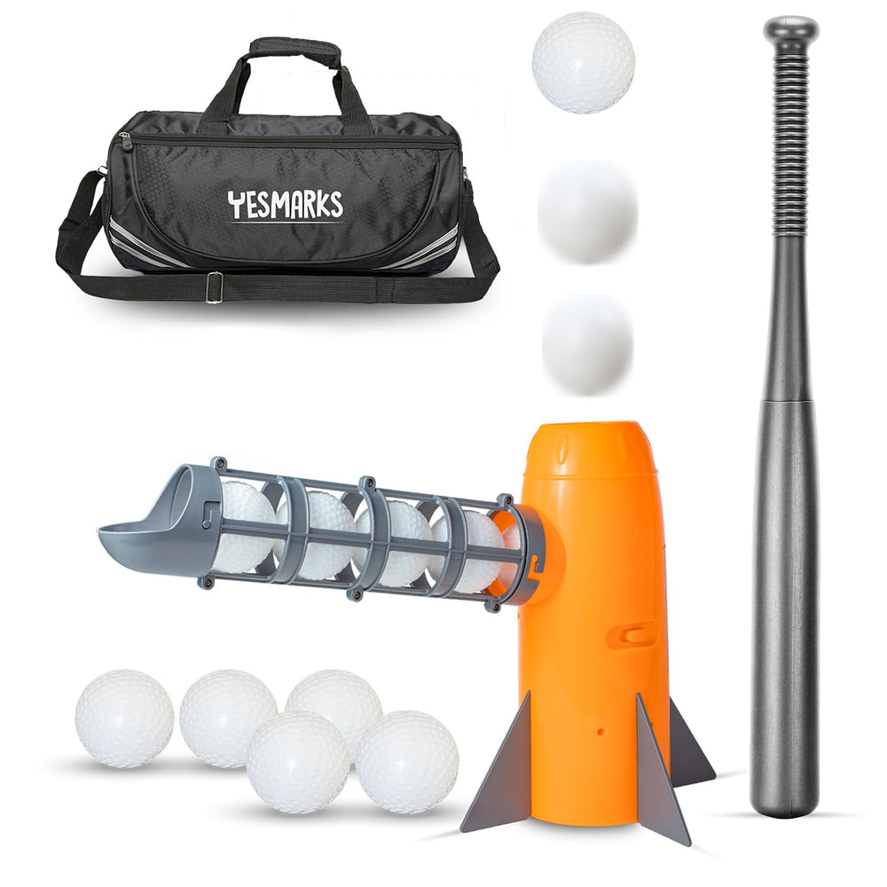 YESMARKS Kids Auto Pitching Machine rocket for backyard practice