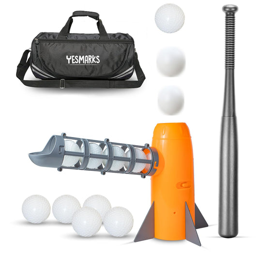 YESMARKS Kids Auto Pitching Machine rocket for backyard practice