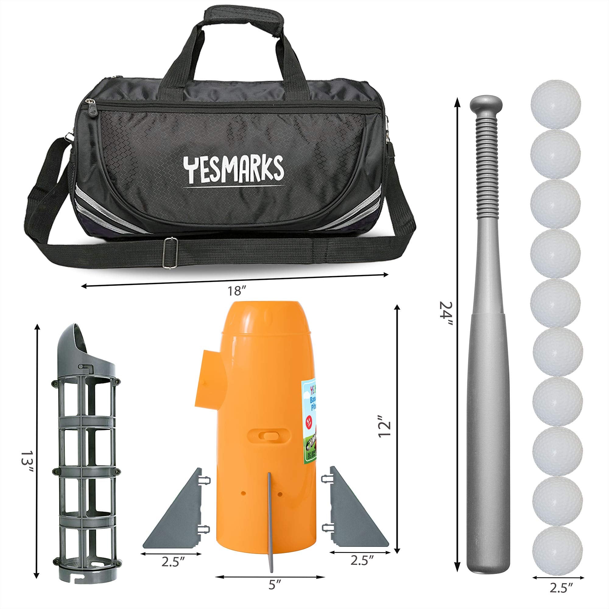 YESMARKS pitching machine battery compartment for quick setup