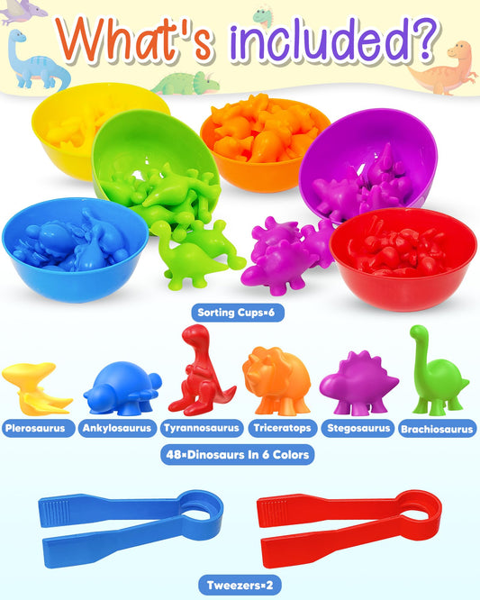 Yetonamr T-Rex dinosaur pieces aid color matching and counting play